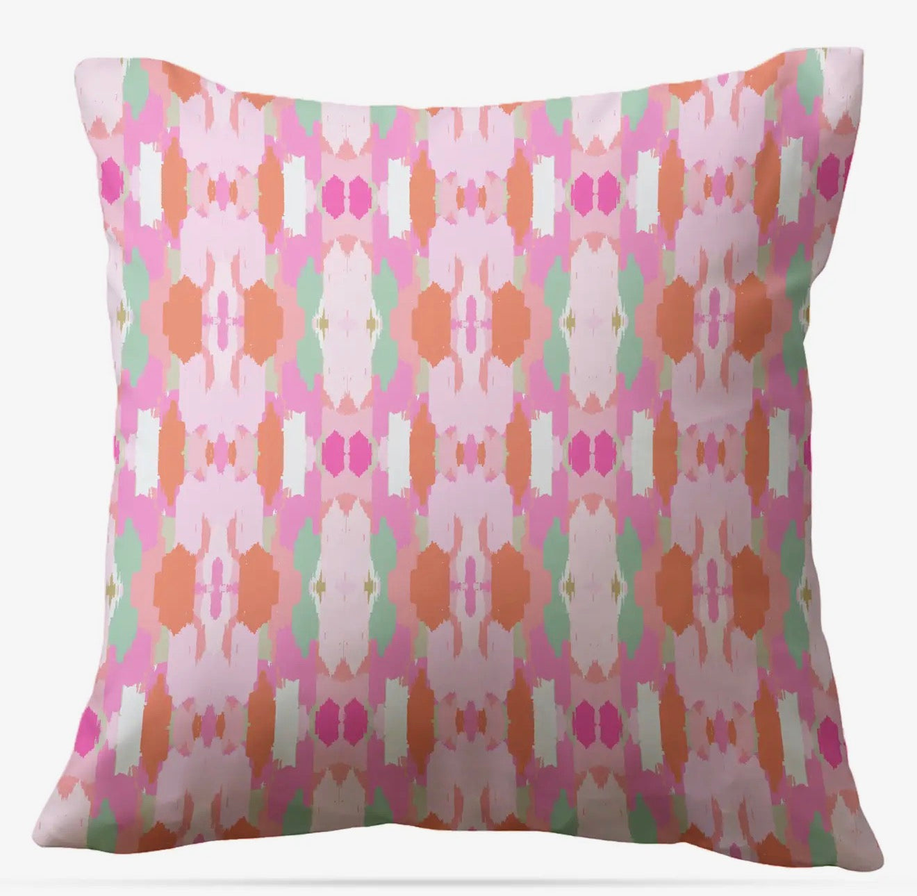 Mia Indoor/Outdoor Pillow- Pink/Green