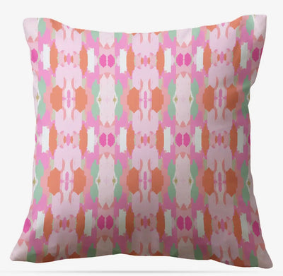 Mia Indoor/Outdoor Pillow- Pink/Green