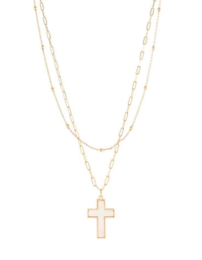 2 Layered Cross Necklace