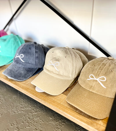 Embroidered Bow Hats