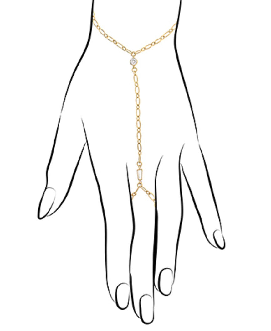 CZ & Oval Hand Chain