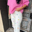 Polka Dot Denim- Ivory