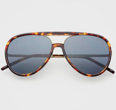 Shay Aviator Sunglasses- Tortoise/Solid Grey