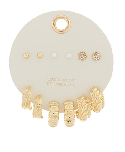 Textured Hoop Earring Set