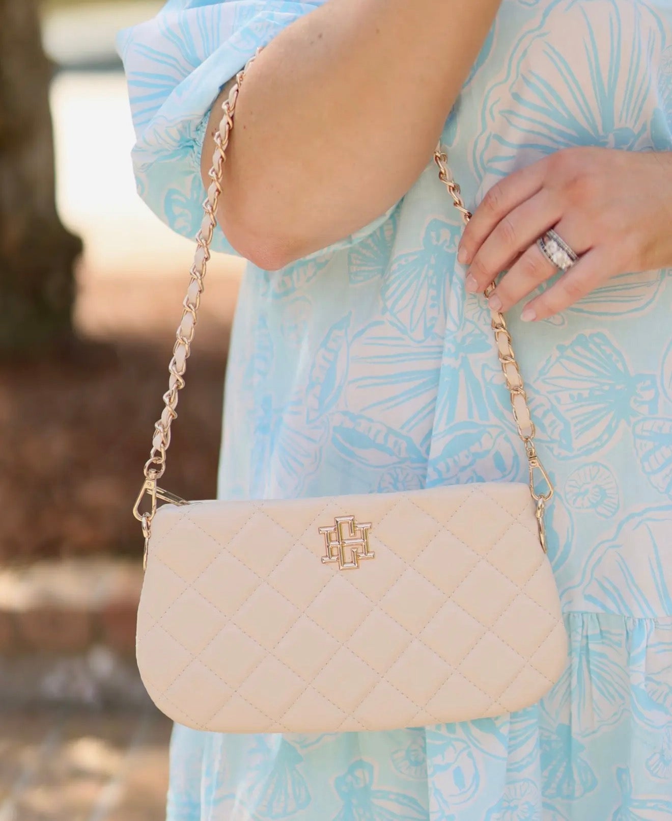 Livi Crossbody- Cream Quilted