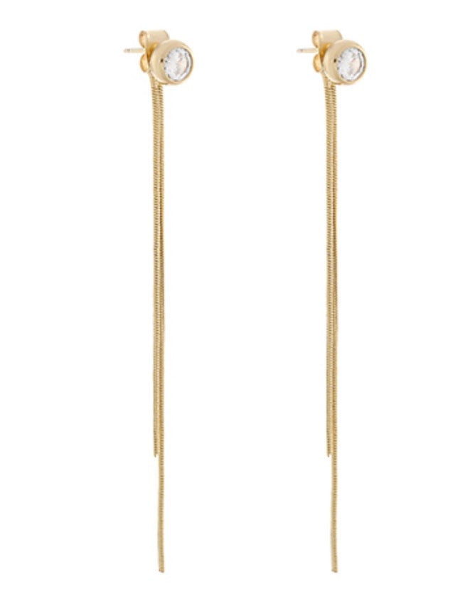 Crystal & Chain Drop Earrings