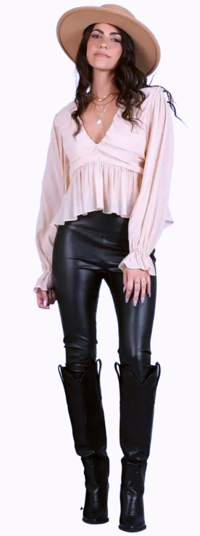 The Charlotte Ruffle Blouse-Warm Vanilla