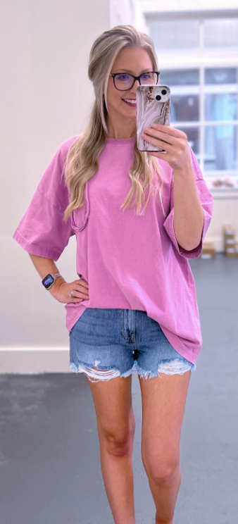 Oversized Tee- Sangria