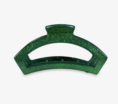 Teletie Open Clip- Medium Green Glitter