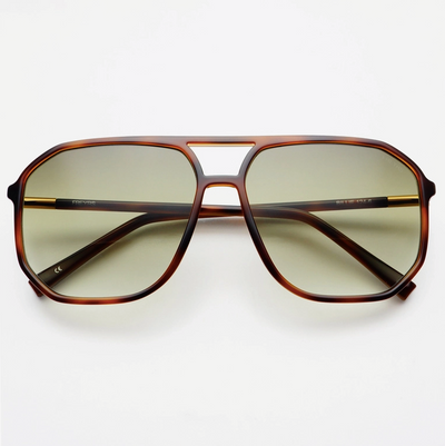 Billie Aviator Sunglasses- Tortoise/Green