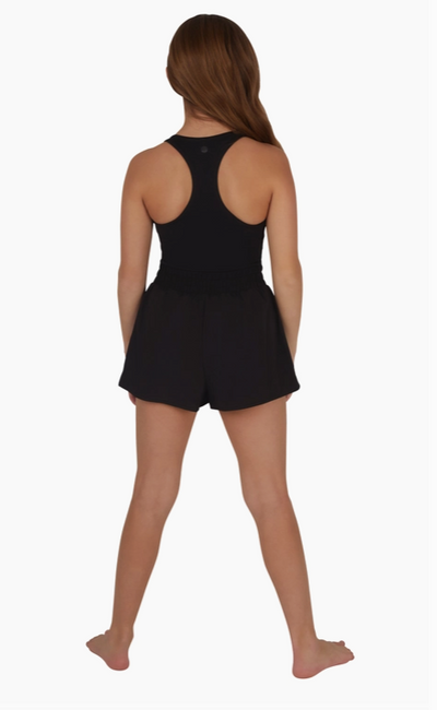 Tween Athletic Romper- Black