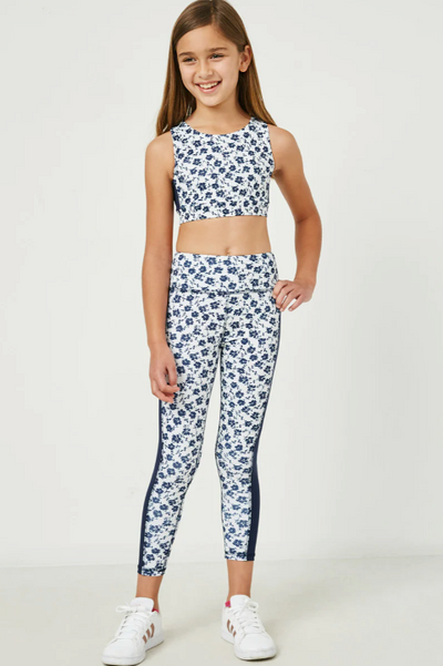Girls Floral Active Leggings